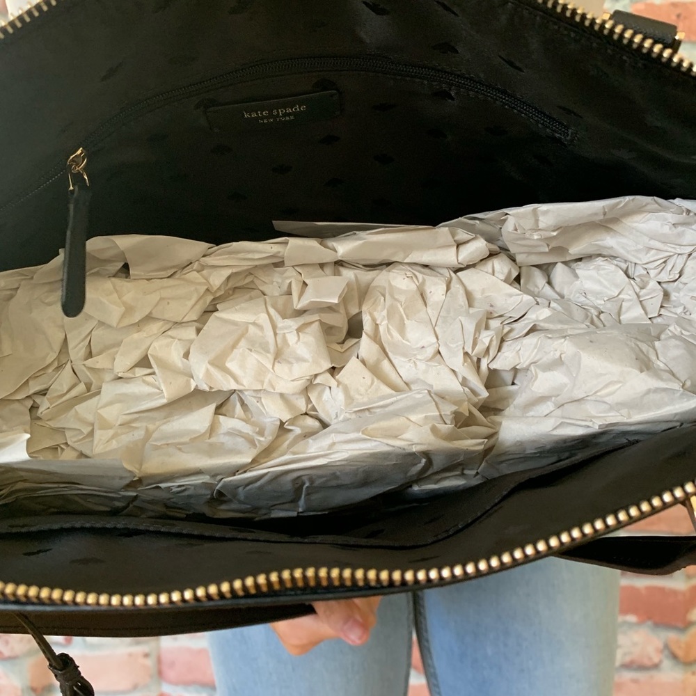 Kate spade LARGE Cameron pocket tote BLACK zipper - Picture 4 of 8